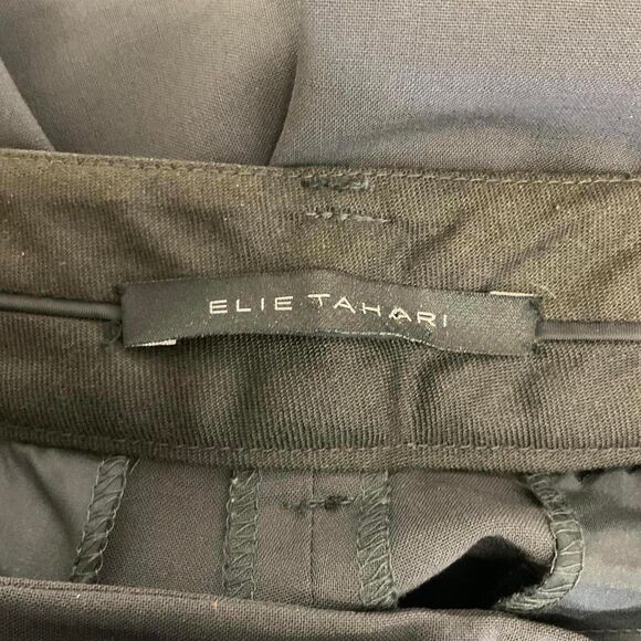 Elie Tahari Women's Size 2 Charcoal Grey Black Wool Blend Pleated Dress Pants - Picture 9 of 13